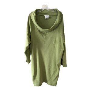 Ulla Popken Olive Green Cowl Neck Tunic Top 20/22 Y2K Greece
